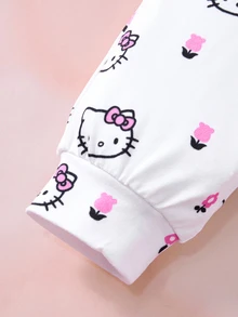 HELLO KITTY AND FRIENDS | SHEIN Baby Girl Letter Cartoon Print Long Sleeve Jumpsuit - Multicolor - View 6