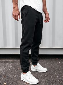 STEELVANCE Men's Drawstring Waist Casual Versatile Daily Wear Sweatpants - Black - View 3