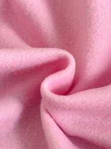 SHEIN جاكيت صوف مبطن بغطاء رأس وسحاب للبنات الصغيرات بلون موحد مناسب للخريف/الشتاء - وردي مغبر - مشاهدة 8