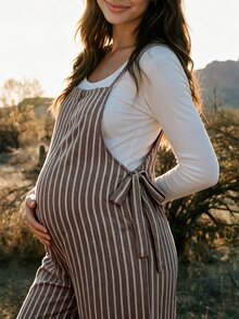 Boho Mama 孕婦連體褲 - 咖啡棕 - 查看 1