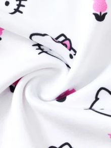 HELLO KITTY AND FRIENDS | SHEIN Baby Girl Letter Cartoon Print Long Sleeve Jumpsuit - Multicolor - View 7