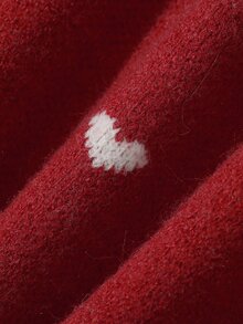 DAZY Infant/Toddler (Girl) Heart Pattern Long Sleeve Cardigan, Korean Style, Autumn/Winter - Red - View 9