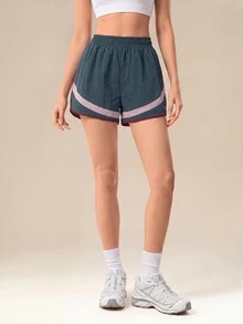OutZeal Women Sports Shorts Gym Running Casual Elastic Waist Mesh Panel Shorts - Dark Grey - View 6