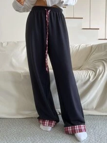 DAZY Women's Drawstring Waist Casual Daily Home Pajama Bottoms - Navy Blue - View 6