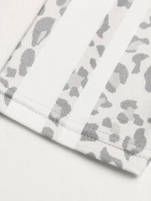 SHEIN 青少年女孩秋冬休閒黑白波點印花連帽衛衣 - 白色 - 查看 8