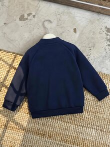 SHEIN Young Boy Casual Daily Graphic Sports Jacket Coat Suitable For School, Vacation And Travel - Black - View 2