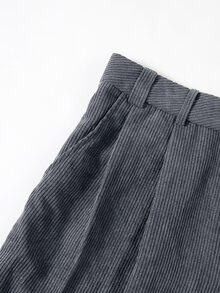 Rusticease Plus Size Women Button Pleated Design Pocket Loose Long Pants Winter - Grey - View 6