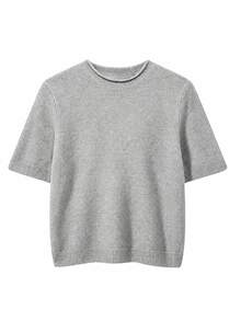 Olithes Women's Solid Color Casual Versatile Daily Knit Top - Light Grey - View 1