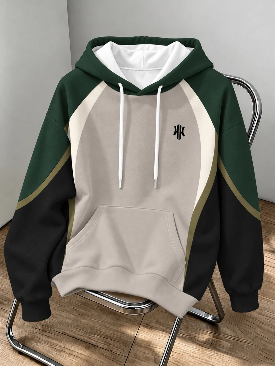 Daypath Men's Street Fashion Hoodie, Autumn/Winter Comfortable Pullover Sweatshirt, Men's Stylish Outfit - Multicolor - View 1