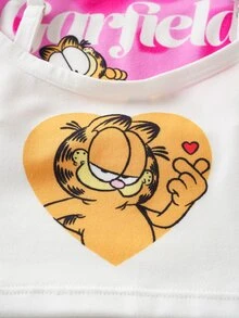 GARFIELD | SHEIN Tween Girl Cartoon Print Camisole Top And Hipster Panty Lingerie Set - Multicolor - View 5