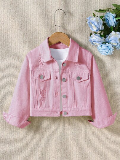 SHEIN Jaket & Mantel Denim Gadis Muda