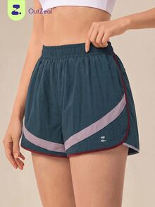 OutZeal Women Sports Shorts Gym Running Casual Elastic Waist Mesh Panel Shorts - Dark Grey - View 1
