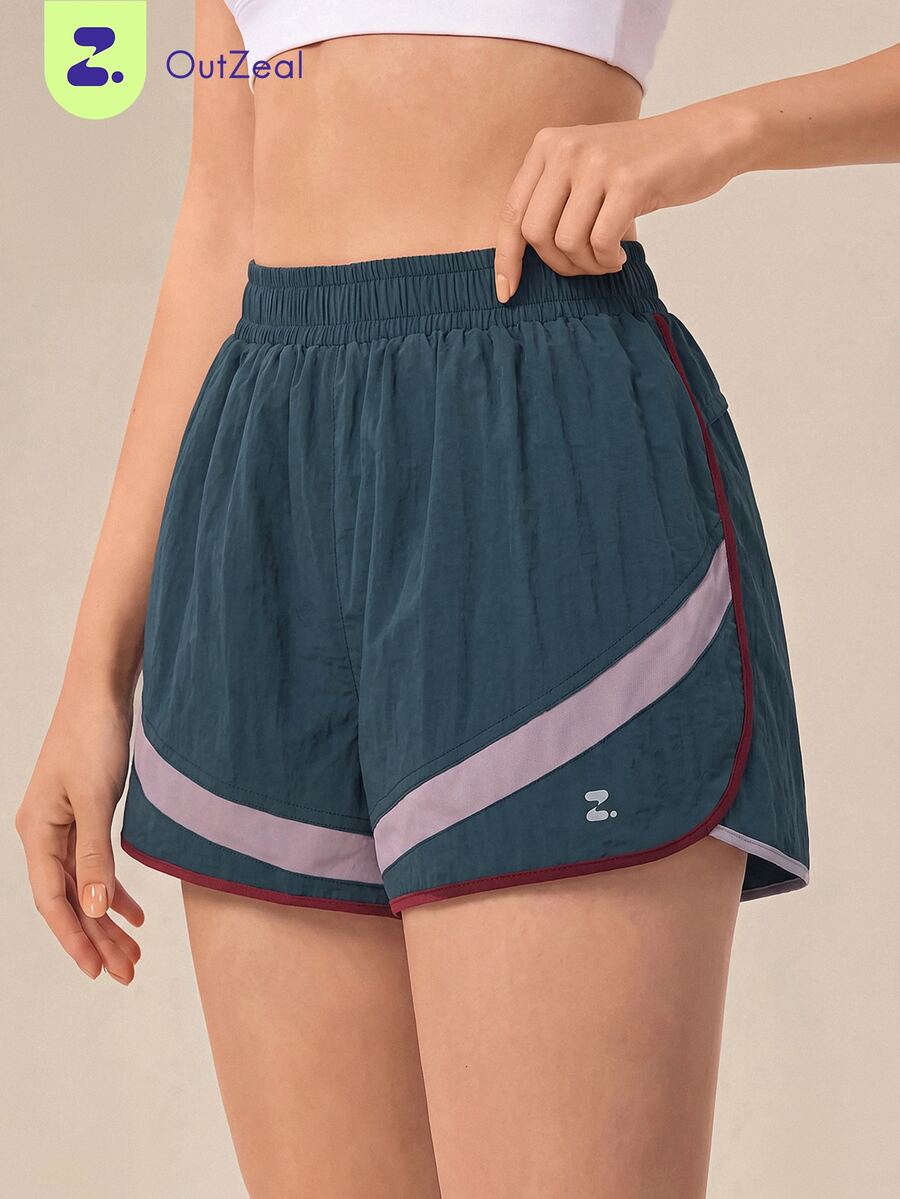 OutZeal Women Sports Shorts Gym Running Casual Elastic Waist Mesh Panel Shorts - Dark Grey - View 1