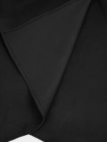 Sweetra CURVE High Neck Cape Asymmetrical Overcoat, Black, Versatile, Plus Size, Autumn/Winter - Black - View 8