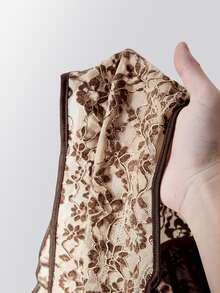 SHEIN ICON Women's Plus Size Lace Camisole Tank Top - Brown - View 14