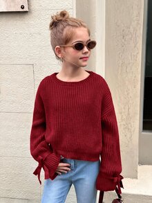 SHEIN Tween女孩紅色秋季休閒S號 - 紅色 - 查看 10