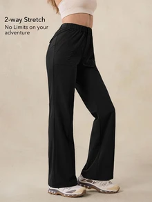 OutZeal Women Outdoor Pants Camping Hiking Water-Resistant Stretch Slim-Fit Flared Leg Outdoor Bottom - Black - View 3