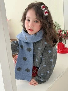 DAZY Infant (Girl) Long Sleeve Polka Dot Korean Style Autumn/Winter Mesh Cardigan - Grey - View 4
