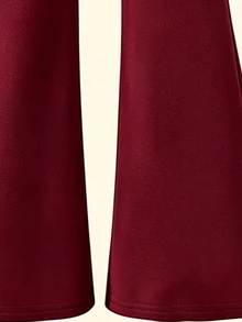 SHEIN Explorewe 3 قطع/مجموعة ملابس رياضية كاجوال للمدرسة للبنات المراهقات، طباعة حروف بيضاء، نمط كرتوني أزرق، أزرق مضلع، 2 جيب، مناسبة للمدرسة والخروجات والمشي والسفر - عنابي اللون - مشاهدة 3