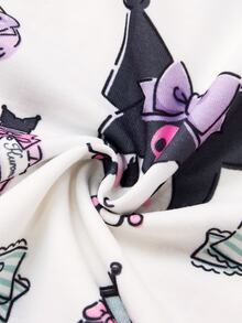 HELLO KITTY AND FRIENDS | SHEIN Tween Girls Cartoon Print Spaghetti Strap Top & Shorts Loungewear Set - White - View 6