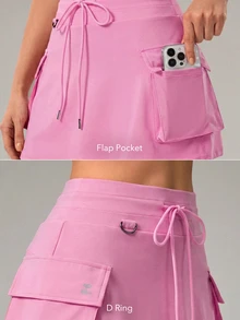 OutZeal Tennis Skirts Women Sports Pink Skirts Gym Workout 2-In-1 Design Built-In Shorts High Waist - Pink - View 4