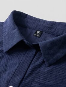Linhara CURVE Plus Size Women's Casual Office Long-Sleeved Autumn Shirt - Navy Blue - View 5