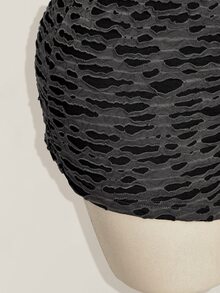 SHEIN ICON 大尺碼女款破洞設計休閒百搭短褲 - 深灰色 - 查看 4