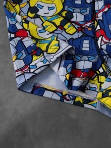 Transformers X SHEIN Men's Cartoon Print Elastic Waist Boxer Briefs - Grey - View 6