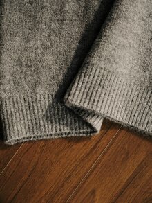 MOTF PREMIUM AUTUMN/WINTER PEARL FLOWER GREY CASUAL SWEATER - Grey - View 8