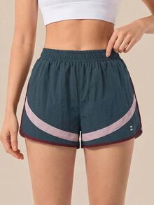 OutZeal Women Sports Shorts Gym Running Casual Elastic Waist Mesh Panel Shorts - Dark Grey - View 9