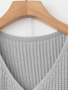 Franclia Plus Size Women Fashion Simple Single Breasted Sweater Vest Winter - Grey - View 4