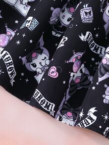 HELLO KITTY AND FRIENDS | SHEIN Young Girl Cartoon Pattern Sleeveless Round Neck High Waist Bow Decor Dress - Multicolor - View 6