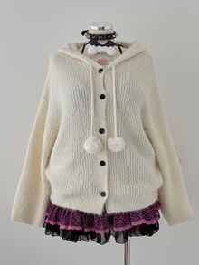 Sunspun Plus Size Women Solid Color Casual Versatile Daily Wear Hooded Cardigan - Brown - View 8