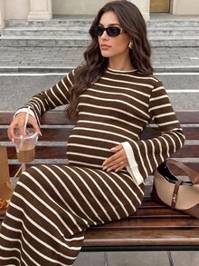 MaterniWear Maternity Dresses - Coffee - View 3