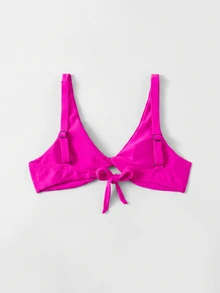Swim Basics 女款夏季海灘泳衣上衣 - 玫紅色 - 查看 2