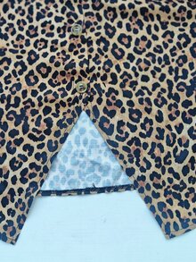 Linhara CURVE Women's Leopard Print Button Lapel Long Sleeve Shirt Fall - Multicolor - View 7