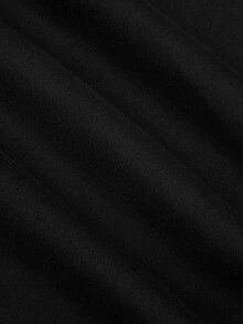 Sweetra CURVE High Neck Cape Asymmetrical Overcoat, Black, Versatile, Plus Size, Autumn/Winter - Black - View 4