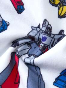 Transformers X SHEIN Tween Boy Colorblock Cartoon Print Casual Daily Boxer Briefs - Black and White - View 8