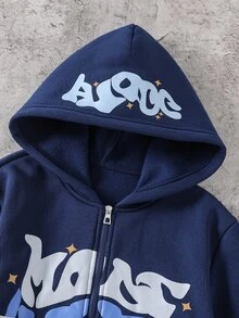 Teen Boys All-Match Solid Color Versatile Zip-Up Sweatshirt - Multicolor - View 7