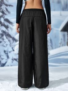 Exploreva Women's Casual Loose Comfortable Drawstring Outdoor Sports Long Pants - Black - View 2