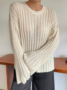 Dazy Plus Sequin Embellished Pullover Sweater, Casual Blogger Style, Spring/Autumn New Arrival - Apricot - View 6