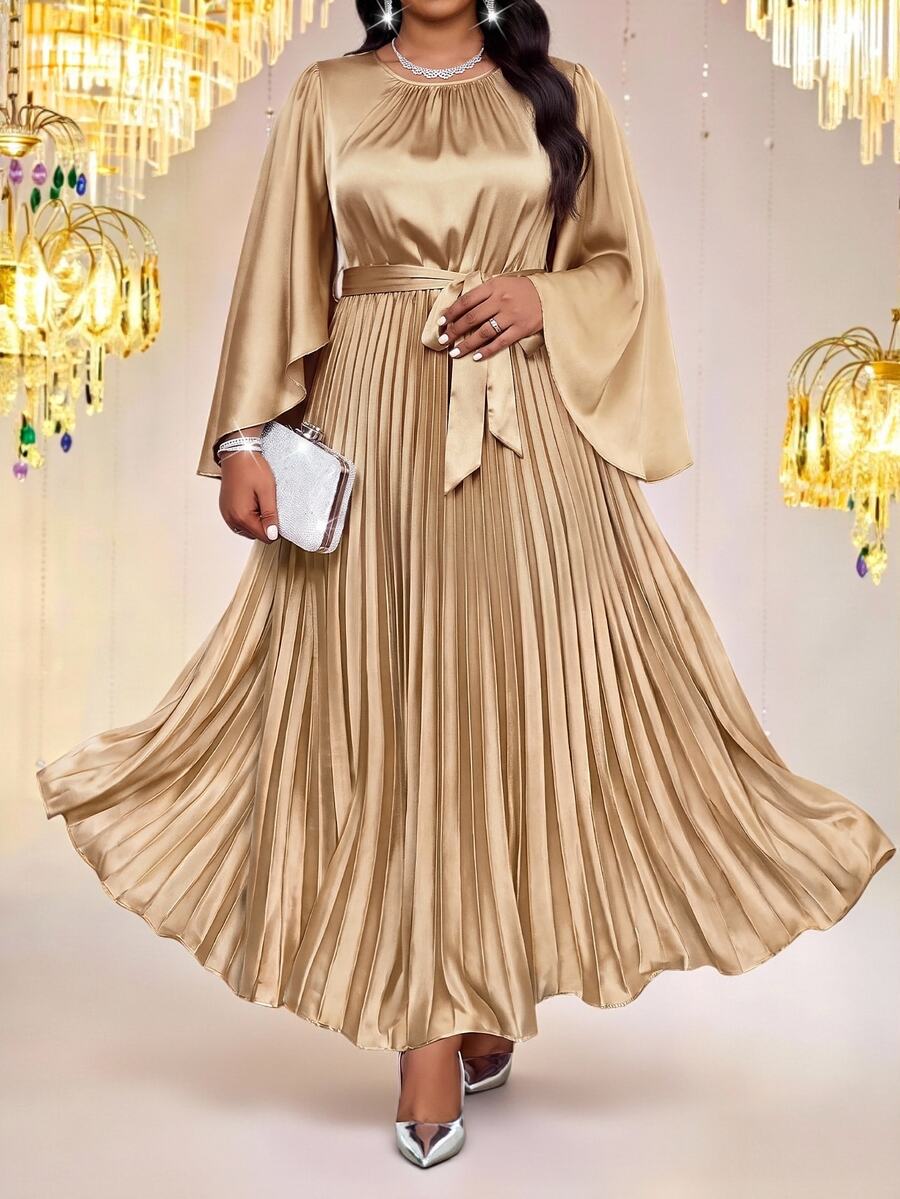 Fleurora حفلة أنيقة للربيع والصيف والخريف والشتاء - كاكي - مشاهدة 1
