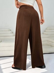 Solflare pantalones curvy de traje de mujer - Café integral - Ver 2