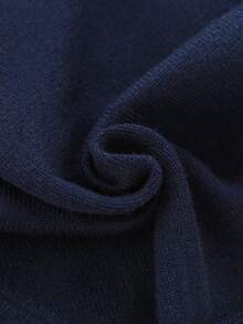 SHEIN Vintaside Kids Baby Girls Cardigans Spring Autumn Knit Long Sleeve Elegant Solid Color Short Style Shawl Jacket Fashion Versatile - Navy Blue - View 6