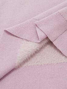 Balvessa Women's Solid Color Casual Versatile Daily Wear Long Sleeve Sweater - Pink - View 5