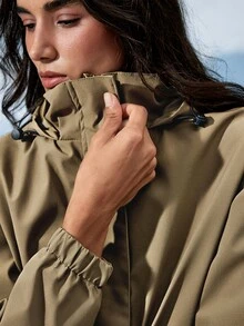 Exploreva Women's Minimalist Zipper Pocket Long Sleeve Outdoor Softshell Jacket - Khaki - View 5