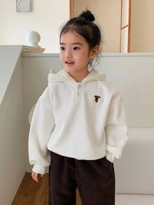 DAZY Infant (Girl) Hooded Long Sleeve Sweatshirt, Autumn/Winter - Beige - View 5