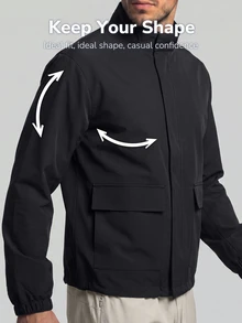 TekDrob Water Repellent And Wind Proof Utility Cargo Jacket - Black - View 4