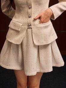 MOTF PREMIUM WOMEN'S AUTUMN/WINTER 2 IN 1 SHORT DRESS - Beige - View 4
