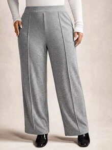Comfylo Plus Size Pants - Grey - View 8